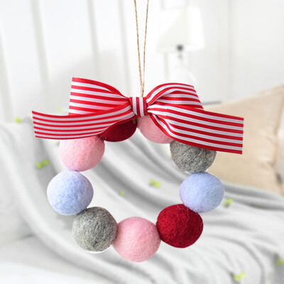 

Tailored Wool Mini Wool Ball String Christmas Wreath Ornament