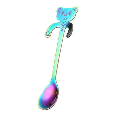 

Cute Bear Spoon 304 Stainless Steel Teaspoon Long Handle Coffee Spoons Sugar Dessert Appetizer Seasoning Bistro Flatware Hanging C