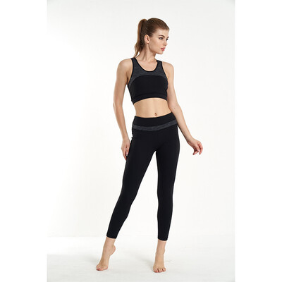 

Sports Bra Leggings Set Capri Women 2 Two Pieces Gym Yoga Wear Set 4 Way Stretch