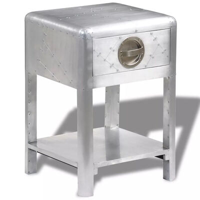 

Aviator End Table with 1 Drawer Vintage Aircraft Airman Style