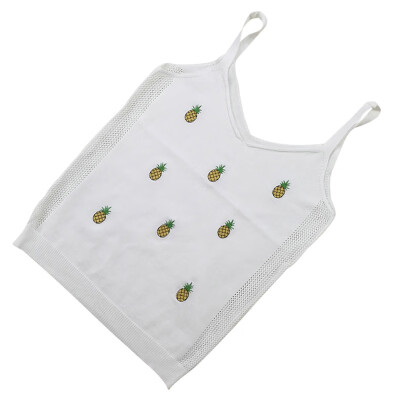 

Womens Slim Sexy V Neck Fruit Embroidery Tank Top