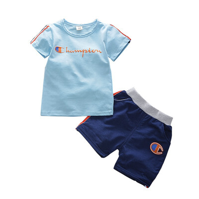 

Baby Kids Boys Casual Clothing Sets Cotton Cartoon Short Sleeve T-shirt Tops Shorts Pants Summer Clothes