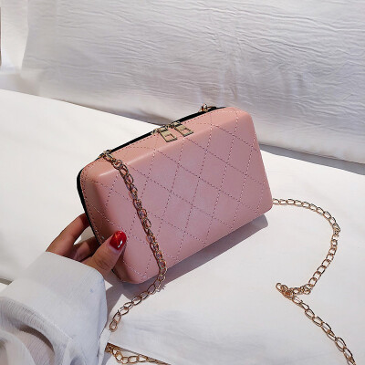 

Casual temperament Sen wild slanting small square bag 2019 new Korean fashion simple rhombic chain shoulder bag