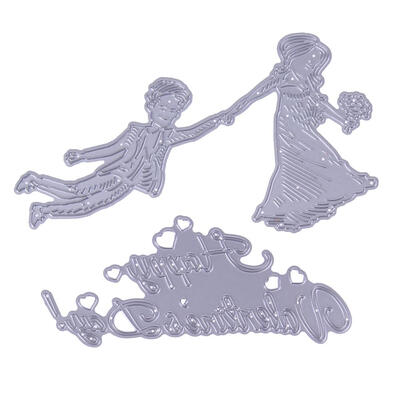 

2pcs Cutting Dies Happy Valentine DIY Photo Album Scrapbook Emboss Stencils