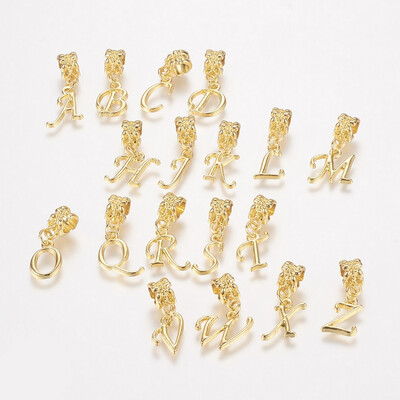 

Alloy European Dangle Beads Large Hole Pendants Alphabet Pendant Golden Mixed 2430mm Hole 5mm