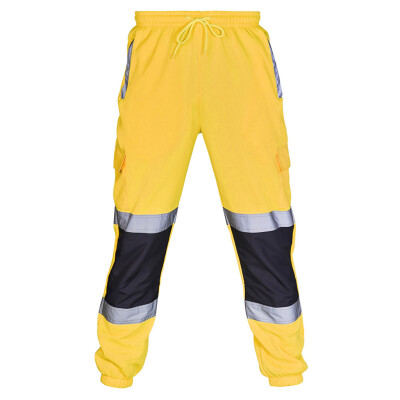 

Gobestart Men Road Work High Visibility Overalls Casual Pocket Work Casual Trouser Pants