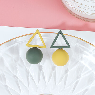 

2019 new brand design triangle candy color earrings generous fashion temperament summer earrings gift Korea earrings for women