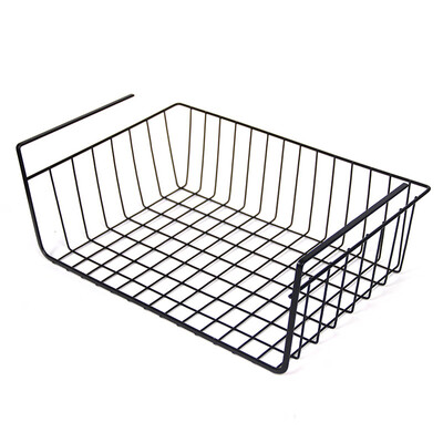 

White Wire Under Cabinet Hanging Basket Shelves Organizer Rack Storage Shelf Hot