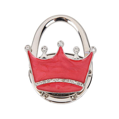 

Rhinestone Crown Shape Folding Table Edge Handbag Purse Hook Hanger Holder