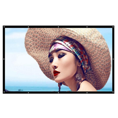 

H150 150 Portable Projector Screen HD 169 White Dacron 150 Inch Diagonal Video Projection Screen Foldable Wall Mounted for Home