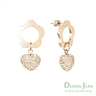

Design Jean DIJUE Rose gold wild inlay earrings women fashion 13920