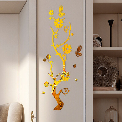 

Gobestart 3D Diy Plum Blossom Fashion Acrylic Wall Sticker Modern Stickers Decoration