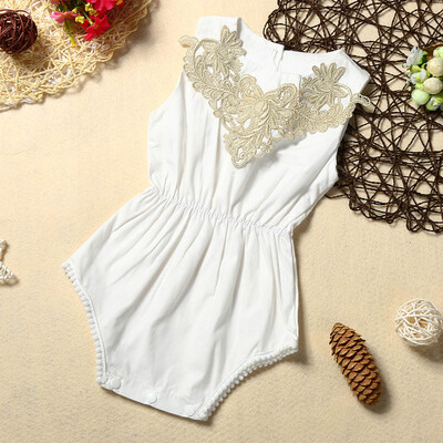 

Newborn Infant Baby Girls Clothes Solid Lace Romper Jumpsuit Sunsuit Outfits
