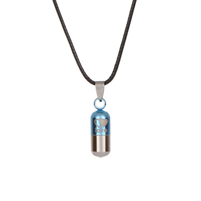 

Unisex Lover Pill Ash Holder Perfume Box Cremation Urn Pendant Necklace Jewelry