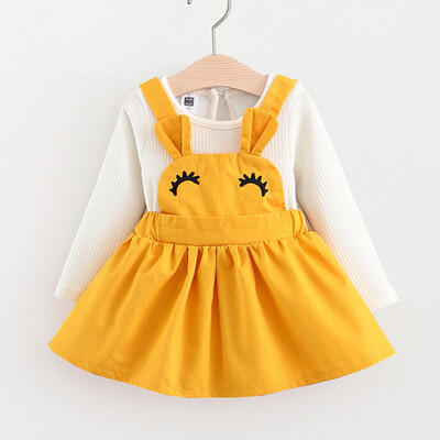 

Infant Baby Girl Eyelash Curvy Rabbit Ear Princess Sling Dress Clothes Outfits