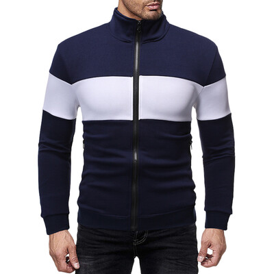 

Toponeto Men Autum Winter Long Sleeve Sweatshirt Patchwork Outwear Tops Blouse