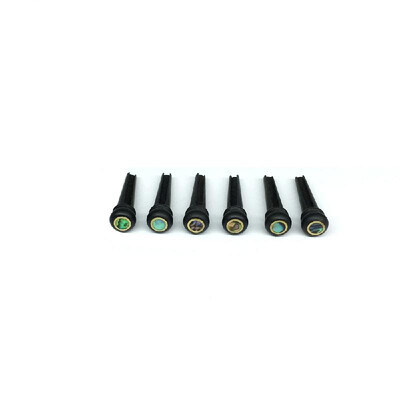 

6pcs Black Ebony Guitar Bridge Pins Set with Green Abalone Dot for Acoustic Guitar Parts&Accessories
