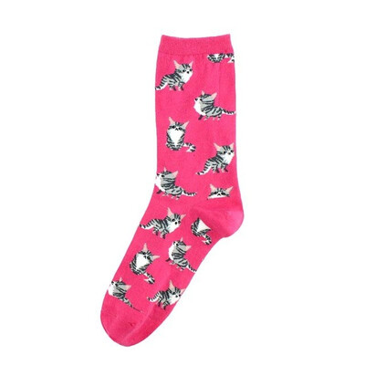 

2019 New fashion lady cartoon animal socks cute creative flower animals cat dog printed cotton socks