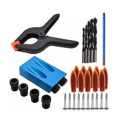 

7PCS 15° Pocket Hole Screw Jig with Dowel Drill Carpenters Woodworking Drill Guide Woodworking DIY Tool