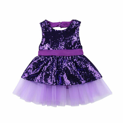 

Baby Girls Backless Lace Party Skirt Sequins SkirtBowknot Sundress Clothes