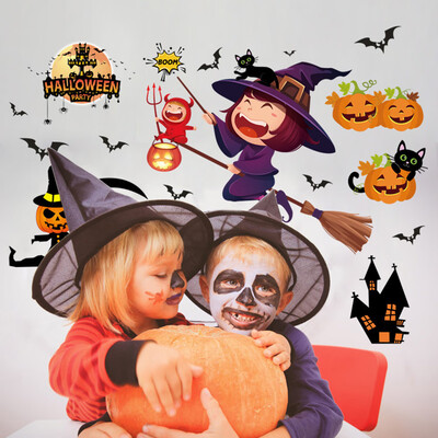 

〖Follure〗60x90cm Halloween Witch Background Decorated Living Room Bedroom Wall Stickers Grim Reaper Wall Stickers