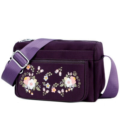 

Embroidered shoulder women folk style embroidery retro canvas bag light womens bag Messenger bag