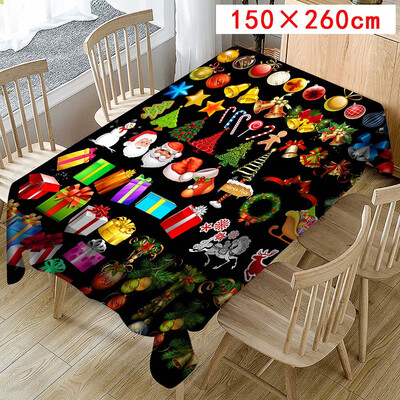 

Tailored Christmas Tablecloth Print Rectangle Table Cover Holiday Party Home Decor