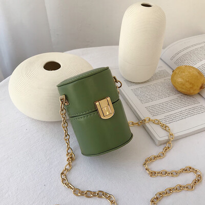 

Tailored Women Retro Serpentine Crossbody Bag Leather Bucket Bag Shoulder Bag Chain Bags