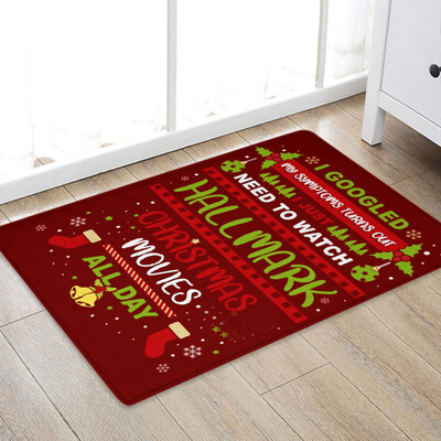 

Gobestart Christmas Carpet Kitchen Doorway Bathroom Floor Carpet Floor Mat Print 50x80cm