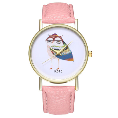 

Colourful Top Brand Women Flower Bird Watch Gold Leather Creative Wristwatches Casual Women Dress Ladies Quartz Clock &Ff