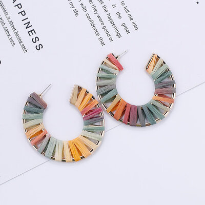 

Flashbuy Boho Style Handmade Rattan Drop Earrings For Women Trendy Rafite Pendantes Bohemia Earrings Party Fashion Jewelry