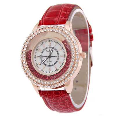 

Japan&South Korea prism ball rhinestone watch belt fashion trend ultra-thin watch