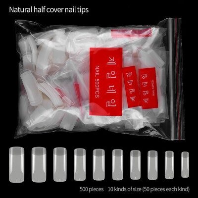 

〖Follure〗Natural Transparent Nail Extension Tape With 500 Half Nail Patch In Bag