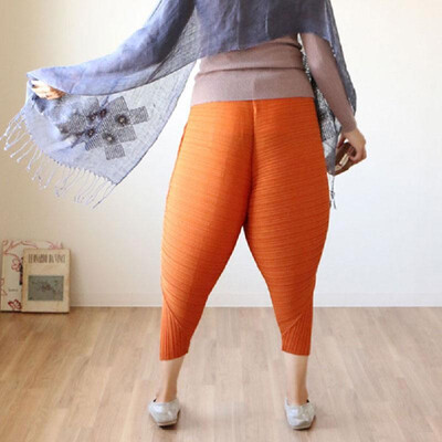 

Fashion Women Fried Chicken Loose Fancy Drumstick Pants Elastic Waist Oversize Funny Harem Pants Orange