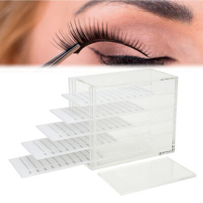 

Greensen 5 Layers Transparent Eyelash Storage Box Organizer Grafting Eye Lashes Pallet Holders