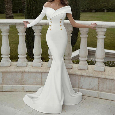 

Women Bodycon Maxi Long Mermaid Dress Formal Wedding Evening Party Gown Dresses