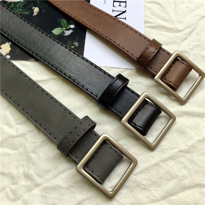 

Retro mens belt Korean version of the tide no hole wild belt autumn port winds unisex adjustable simple