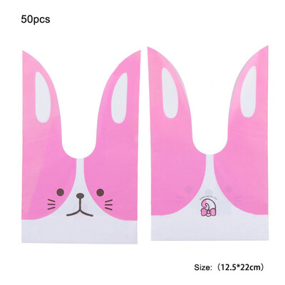 

50Pcs Cartoon Rabbit Christmas Halloween Candies Biscuits Storage Bag Container