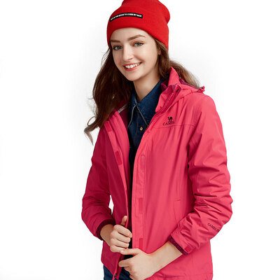 

Camel outdoor CAMEL Jackets men&women three-in-one two-piece waterproof windproof mountaineering clothing female A8W131155 coral red