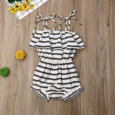 

US Toddler Infant Baby Girls Strap Romper Bodysuit Jumpsuit Outfits Clothes Set
