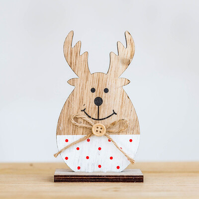 

Tailored Christmas Wooden Cute Elk Desktop Decoration Home Party Ornaments Xmas Gifts