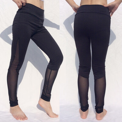 

Starmoon Ladiesside Patchwork Gauze Hip-lifting Exercise Yoga Pants Nine-minute Pants