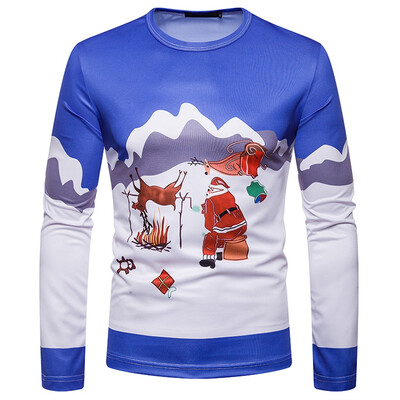 

Toponeto Mens Casual Christmas 3D Print Party Long Sleeve Hoodie Top Blouse