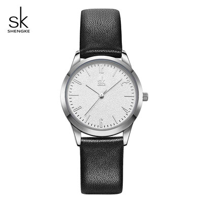

Shengke Leather Lovers Watches SK Fashion Couple Watches Women Men Luxury Quartz Female Male Wristwatch Relogio Feminino 2019