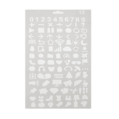 

Daily Life Pattern Theme Hollow Ruler Template DIY Photo Album Drawing Tool