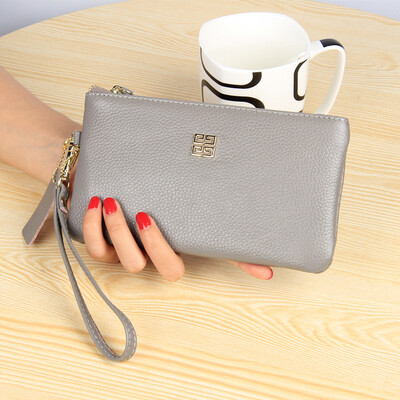 

The first layer of cowhide 2019 new womens zipper Europe&the United States long paragraph wallet wallet wallet leather clutch bag tide
