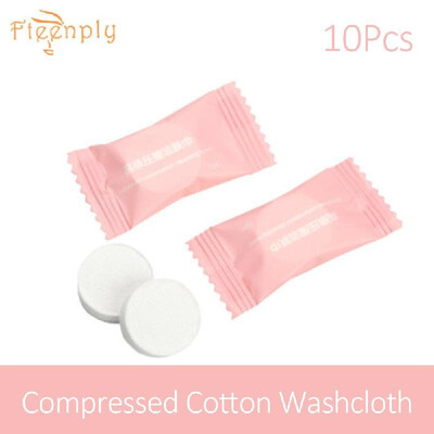 

10PCS FTEENPLY Compressed Towel Disposable Compressed Washcloth Mini Portable Cotton Travel Towel
