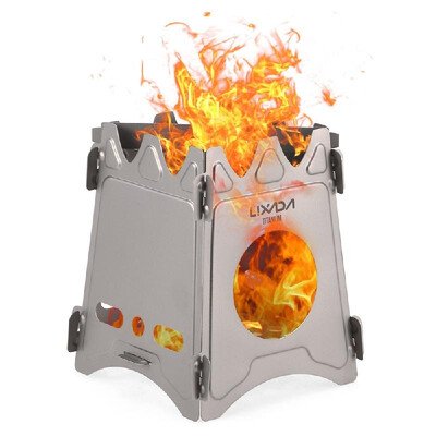 

Lixada Camping Titanium Wood Stove Portable Folding Wood Burning Backpacking Stove for Outdoor Survival Cooking Picnic Hunting