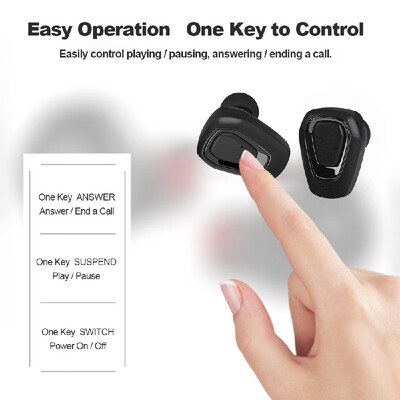 

A7 TWS True Wireless Bluetooth Headphones Invisible Earphone In-ear Stereo Music Headsets Hands-free w Microphone Charging Box