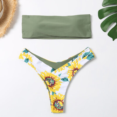 

Roseonmyhand Sexy Women Bikini Set Sunfloral Print Padded Swimwear Bathing Swimsuit Beachwear